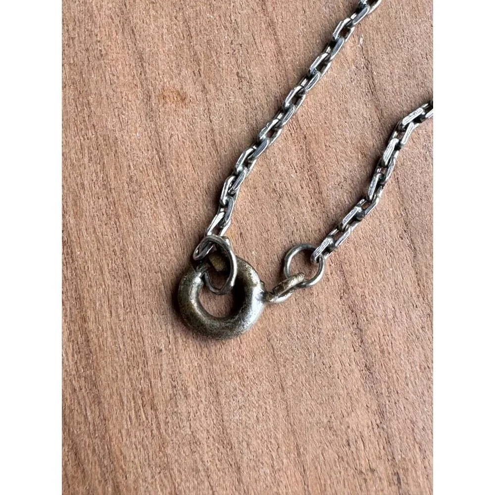 Sterling Silver Cross Pendant Necklace With Blue Opal Inlay 23" Chain For Women - Picture 4 of 8